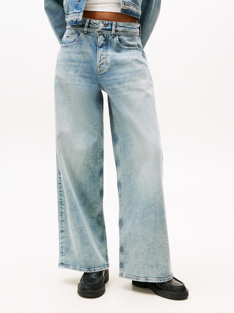 Tommy Hilfiger Kadın Mavi Rahat Kesim Charlie Jean Pantolon