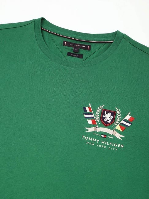 Tommy Hilfiger Pamuk Yeşil Erkek Kısa Kollu T-Shirt - MW0MW39970L4F