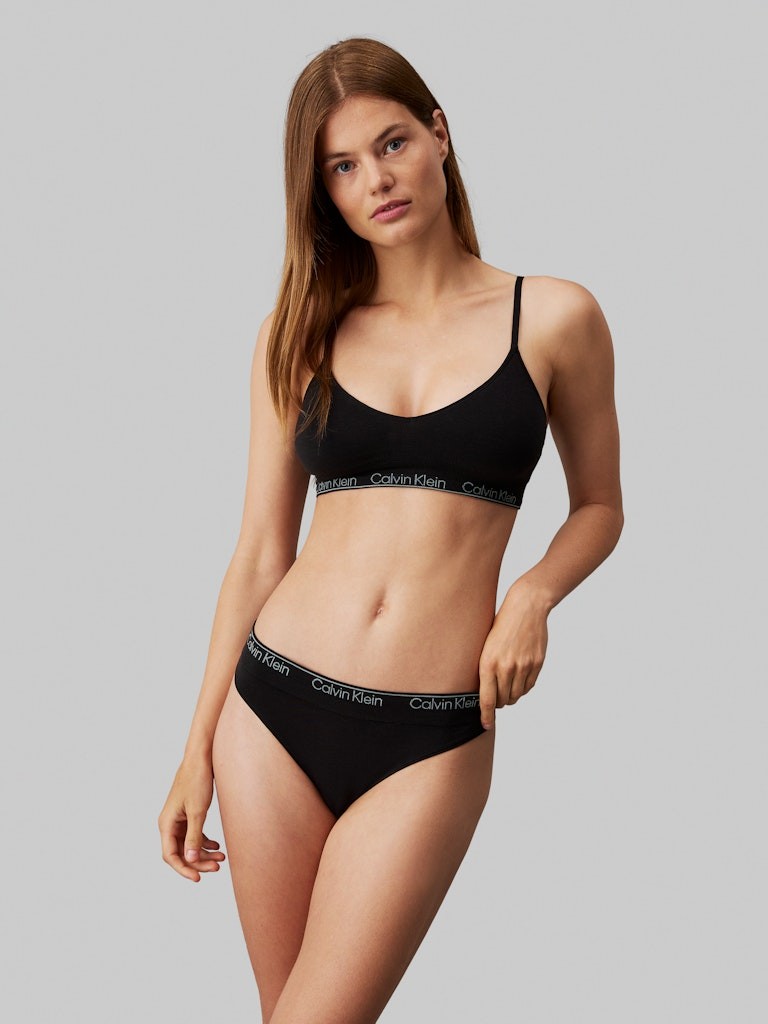 Calvin Klein Pamuk Siyah Kadın Tanga Külot