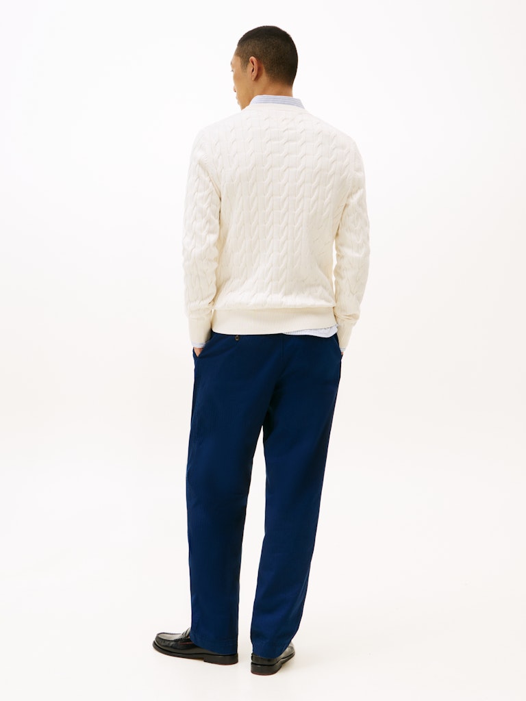 Tommy Hilfiger Erkek Ekru  O Yaka  Triko
