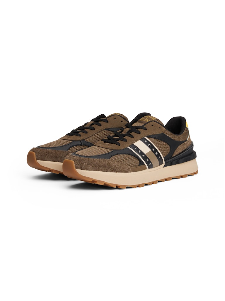 Tommy Hilfiger Erkek Kahverengi Kısa Taban Runner Sneakers