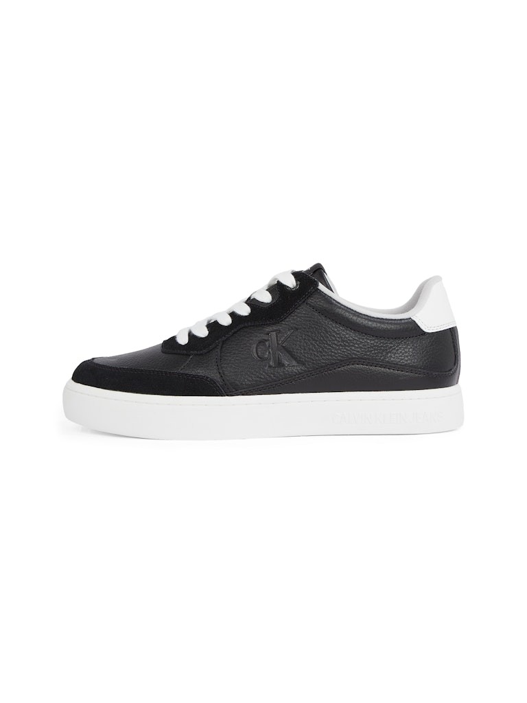 Calvin Klein Deri Siyah Erkek Kısa Taban Sneakers - YM0YM011530GM