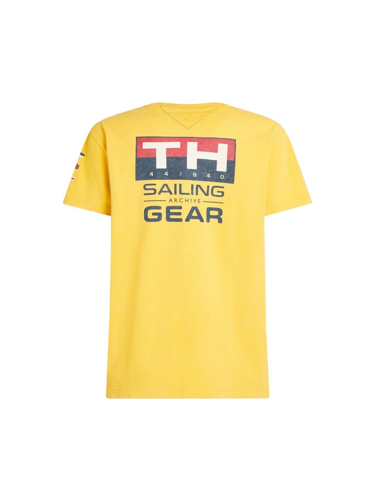 Tommy Hilfiger Organik Pamuk Sarı Erkek Kısa Kollu Yelkenci T-Shirt