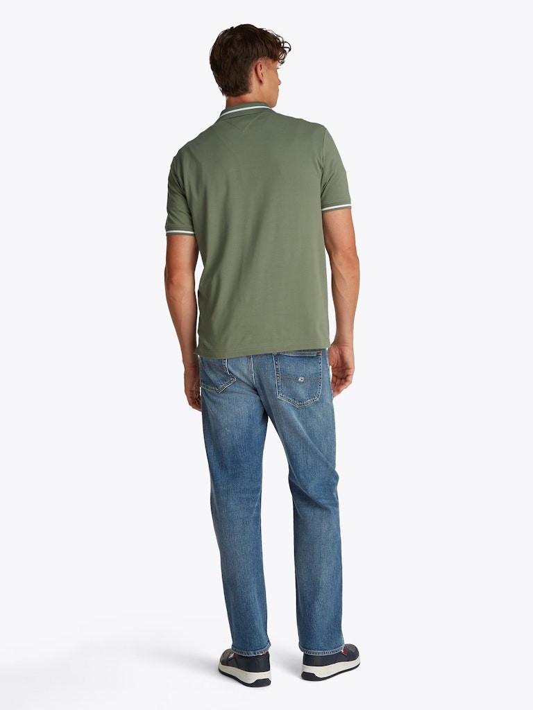 Tommy Hilfiger Rejeneratif Pamuk Yeşil Erkek Kısa Kollu Düğmeli Polo Yaka T-Shirt - DM0DM20745MR6