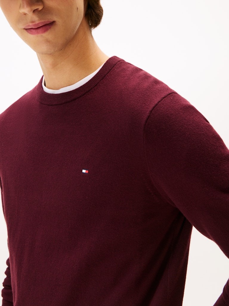 Tommy Hilfiger Erkek Bordo O Yaka Triko