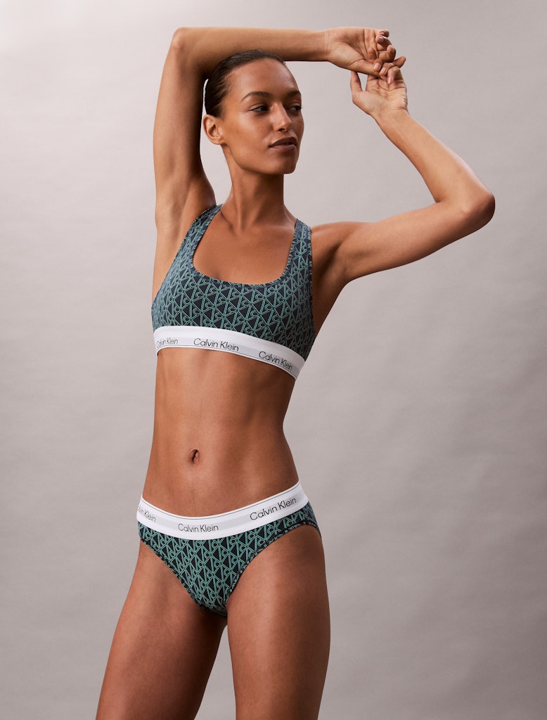 Calvin Klein Kadın Mavi Pamuk Spor  Sütyen