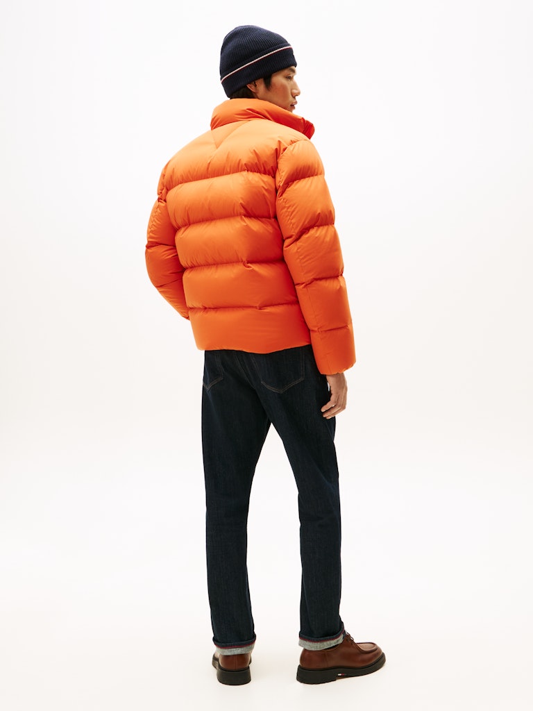 Tommy Hilfiger Erkek Kaz Tüyü Turuncu Puffer Mont