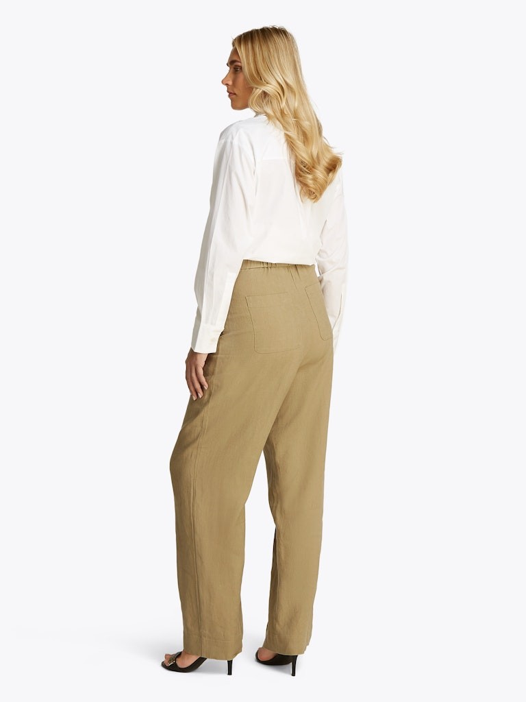 Tommy Hilfiger Keten Bej Kadın Comfort Pantolon - WW0WW46823AEH