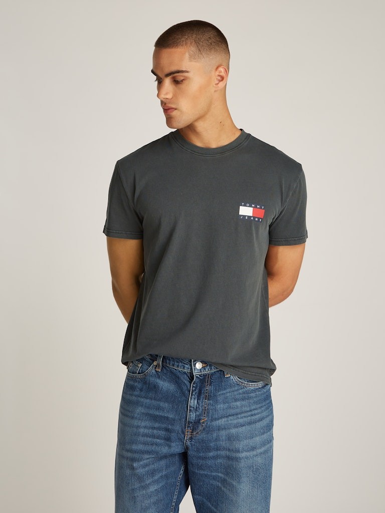 Tommy Hilfiger Pamuk Siyah Erkek Kısa Kollu T-Shirt - DM0DM20346BDS