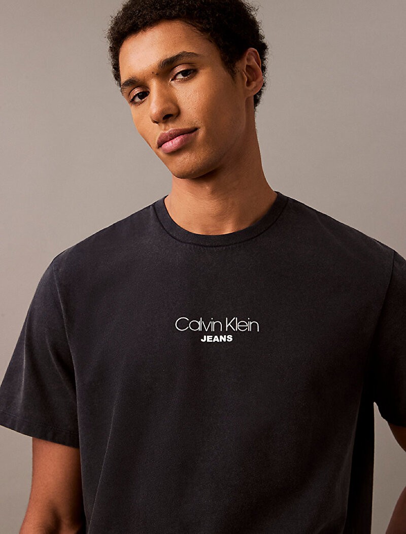 Calvin Klein Rejeneratif Pamuk Lacivert Erkek Kısa Kollu T-Shirt - LV04RB824GCJM