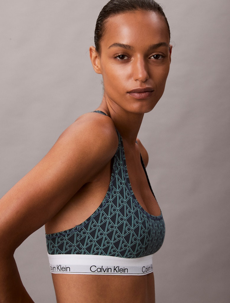 Calvin Klein Kadın Mavi Pamuk Spor  Sütyen