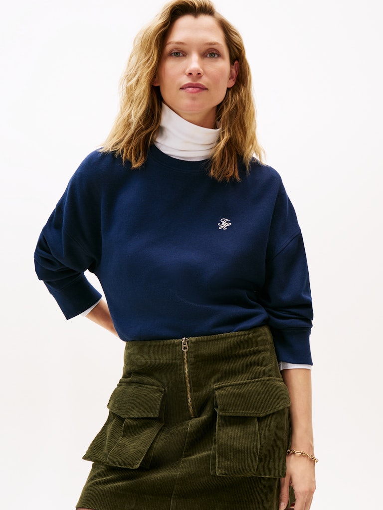 Tommy Hilfiger Kadın Lacivert O Yaka Sweatshirt