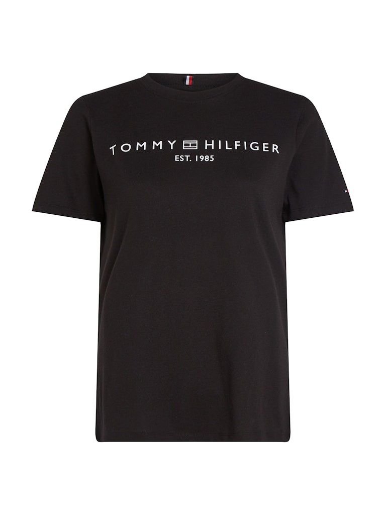 Tommy Hilfiger Rejeneratif Pamuk Siyah Kadın Kısa Kollu T-Shirt - WW0WW40276BDS