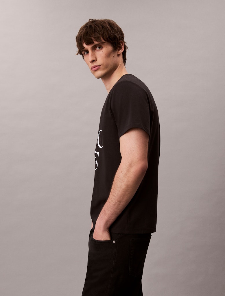 Calvin Klein Erkek Siyah  O Yaka  T-Shirt