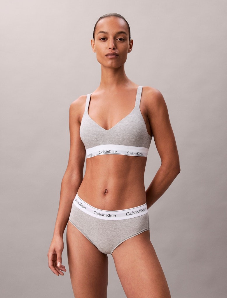 Calvin Klein Kadın Gri Pamuk Spor  Sütyen
