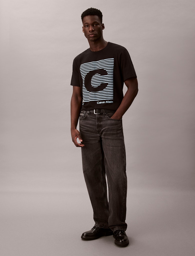 Calvin Klein Erkek Siyah  O Yaka  T-Shirt