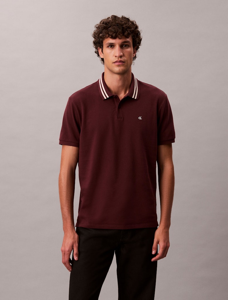 Calvin Klein Erkek Bordo Kısa Kollu Polo Yaka T-Shirt