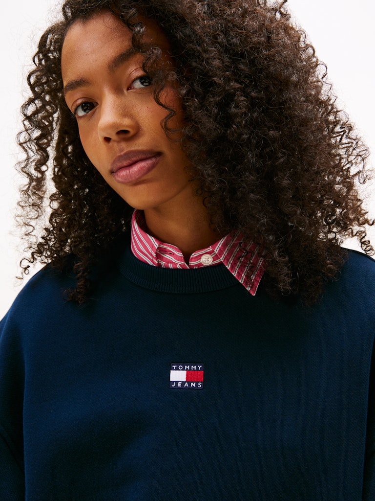 Tommy Hilfiger Kadın O Yaka Lacivert Sweatshirt