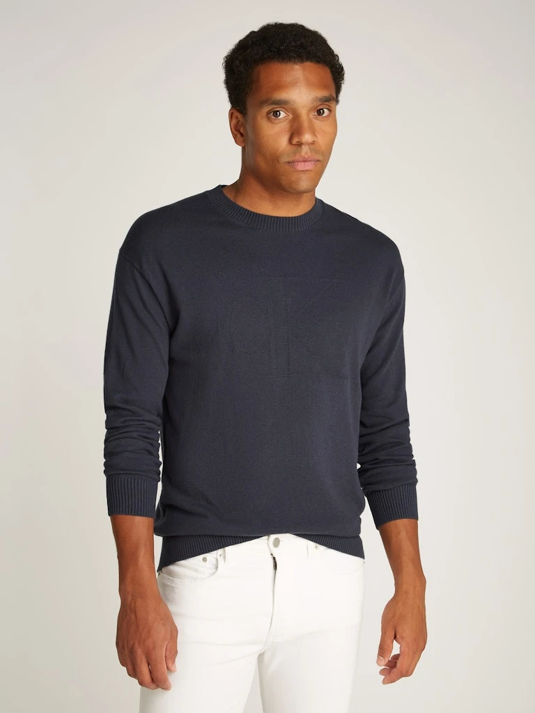 CK INTARSIA MIX STITCH SWEATER