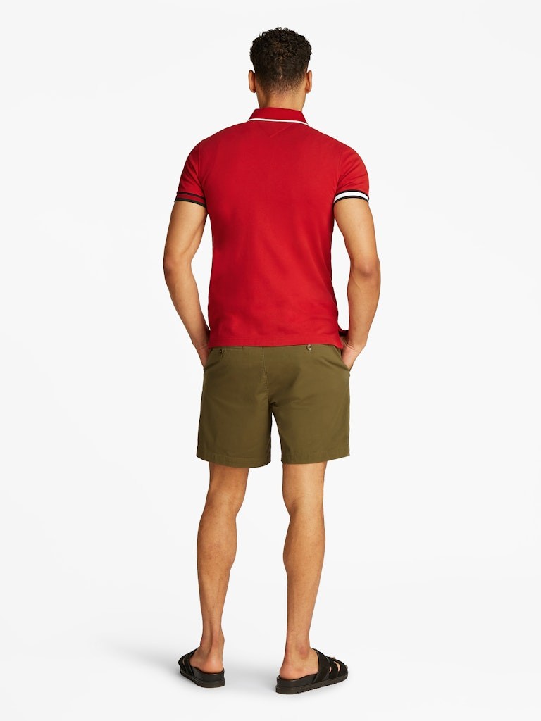 Tommy Hilfiger Organik Pamuk Kırmızı Erkek Kısa Kollu Düğmeli Polo Yaka T-Shirt