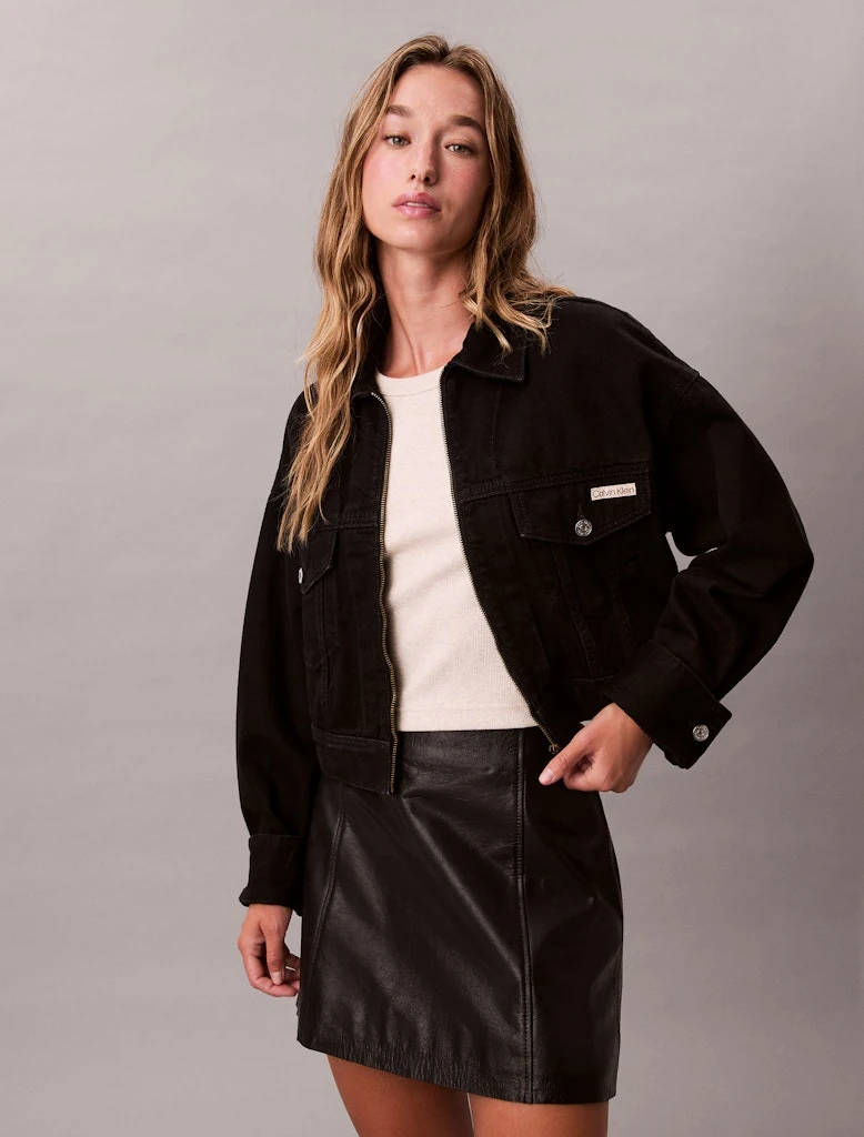 Calvin Klein Kadın Siyah Denim Kot Mont