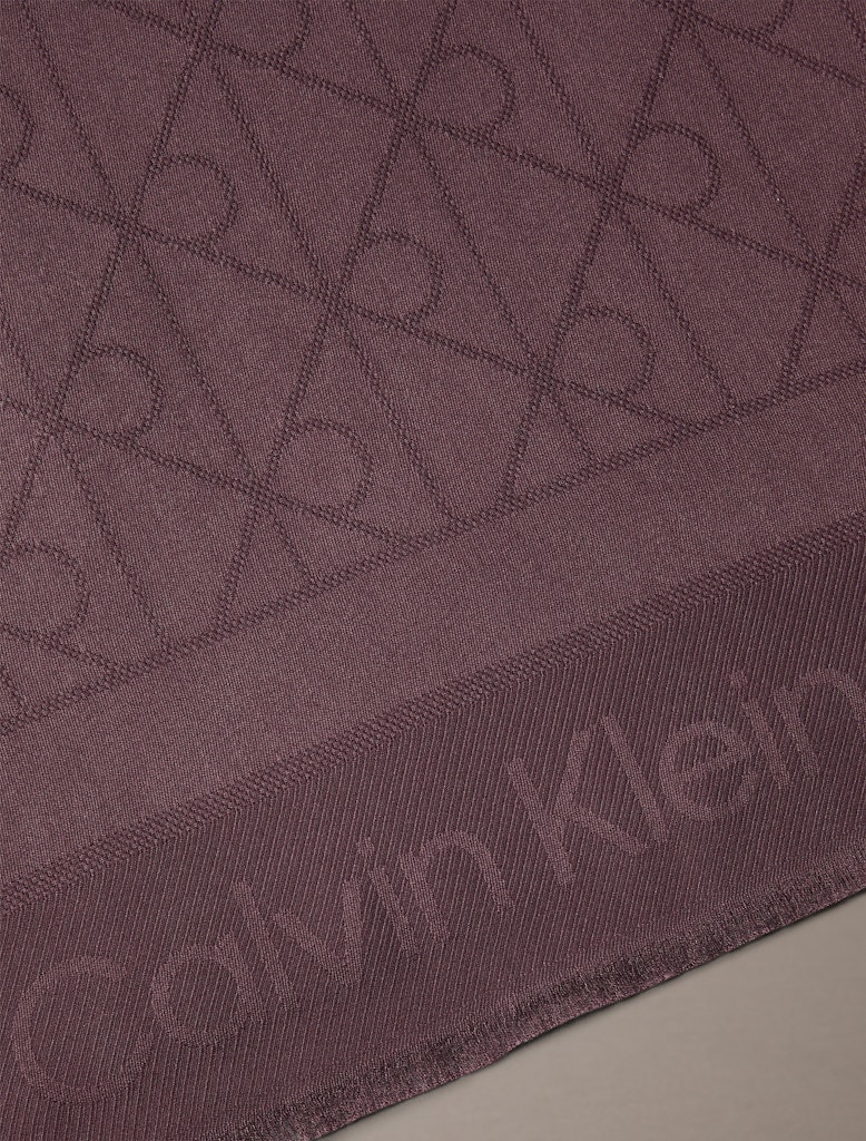 Calvin Klein Erkek Logolu Bordo Şal