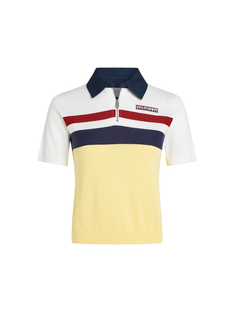 Tommy Hilfiger Organik Pamuk Beyaz Kadın Uzun Kollu Yelkenci Triko - WW0WW45597YBL