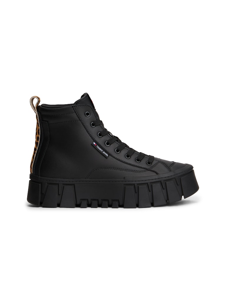 Tommy Hilfiger Kadın Siyah  Yüksek Taban Yarım Boğazlı Sneakers