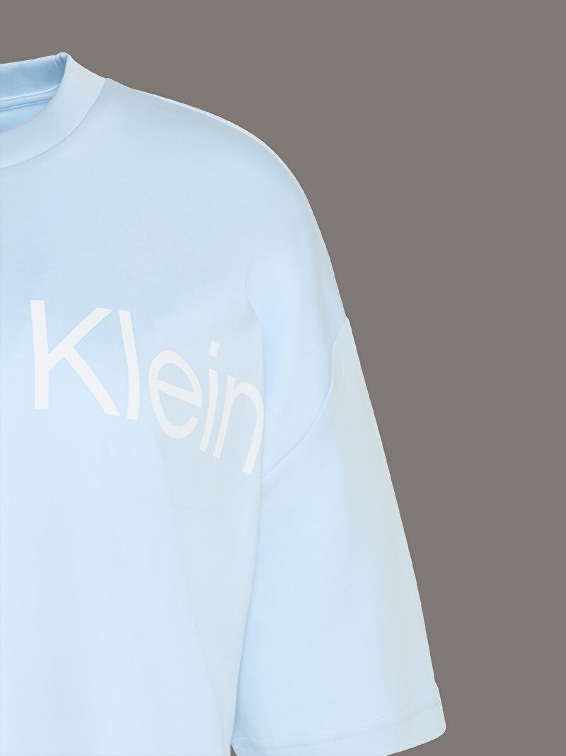 Calvin Klein Kadın Mavi O Yaka Boxy T Shirt