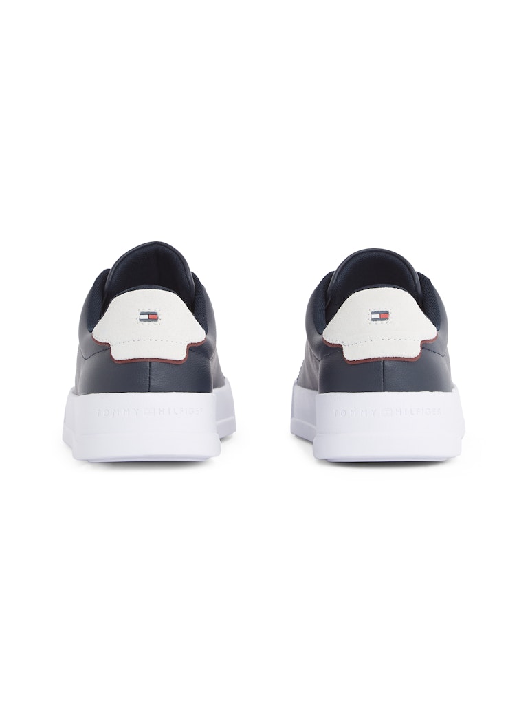 Tommy Hilfiger Deri Lacivert Erkek Kısa Taban Sneakers