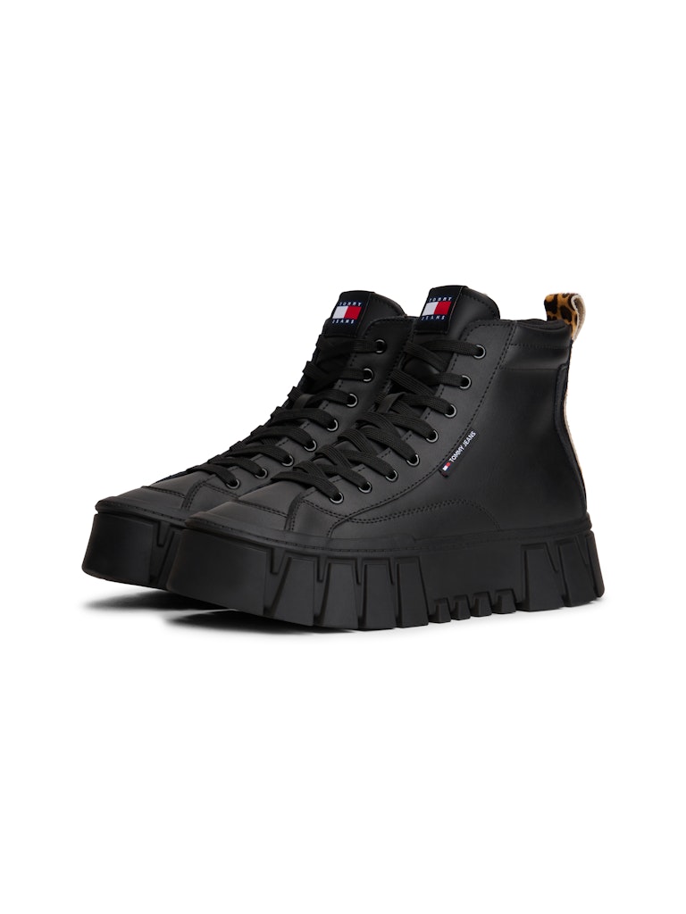 Tommy Hilfiger Kadın Siyah  Yüksek Taban Yarım Boğazlı Sneakers