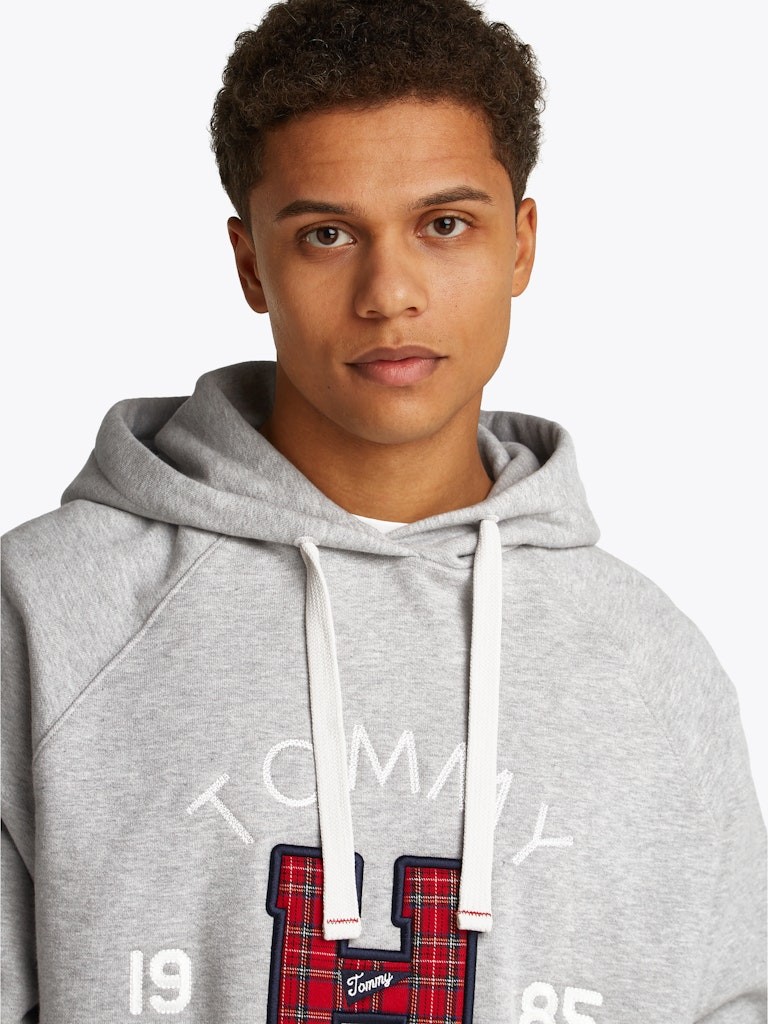 Tommy Hilfiger Logolu Erkek Gri Sweatshirt - DM0DM21259P01