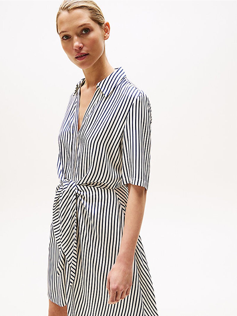 Tommy Hilfiger Lacivert Kadın Twill Elbise