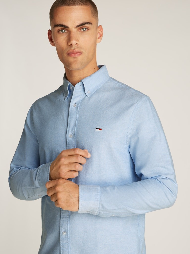 Tommy Hilfiger Oxford Mavi Erkek Uzun Kollu Gömlek - DM0DM20667C12