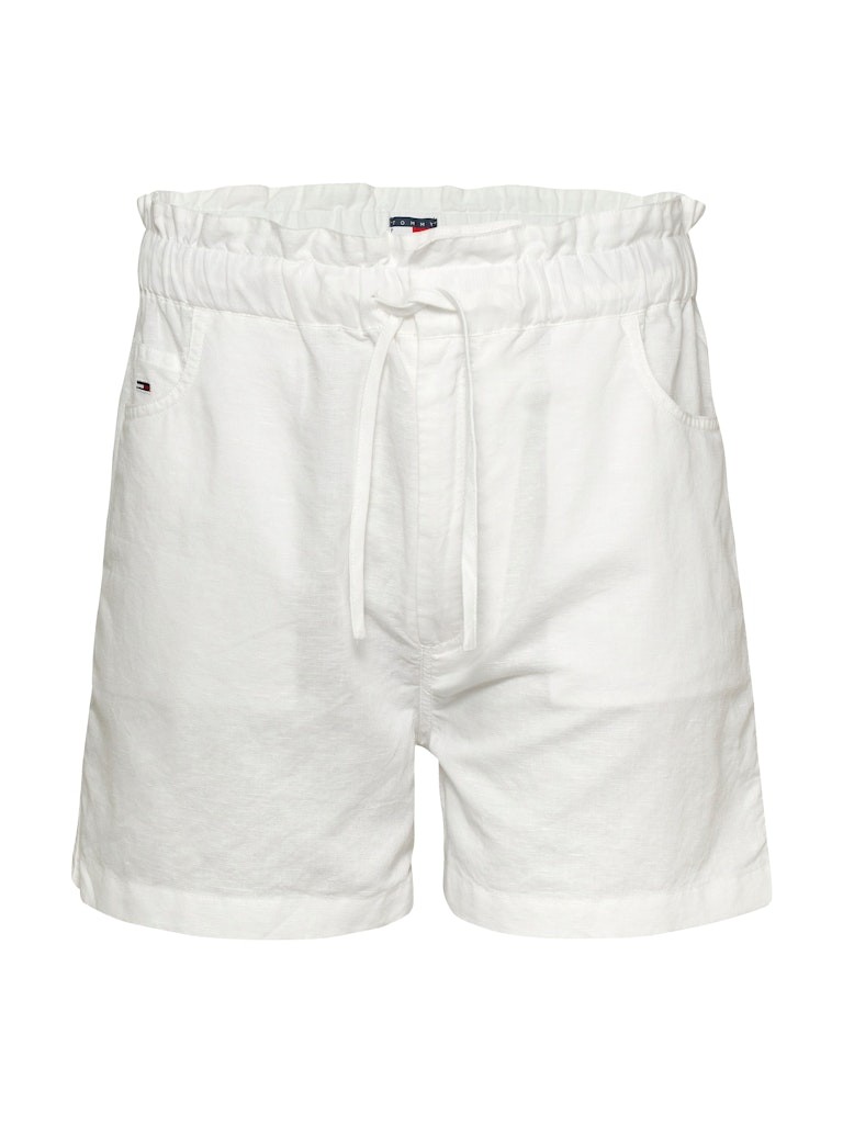Tommy Hilfiger Keten Beyaz Kadın Yan Cep Şort - DW0DW20360YBL