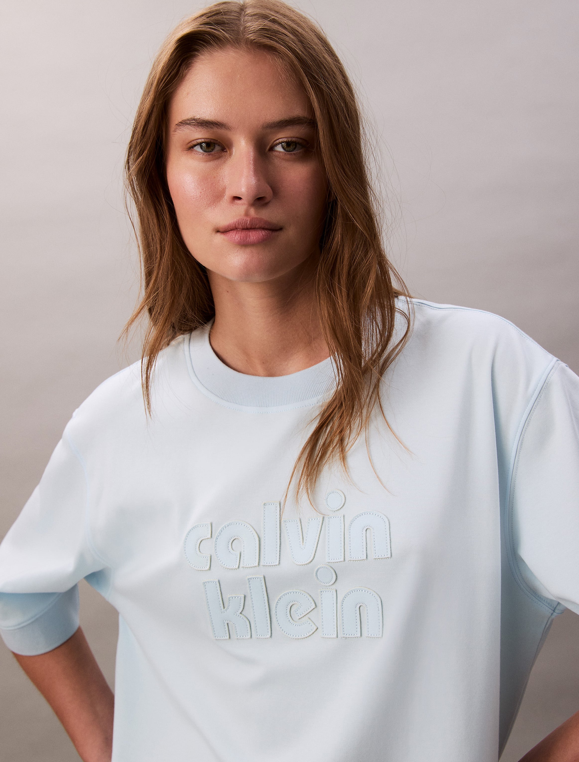 Calvin Klein Kadın Mavi O Yaka Boyfriend T Shirt