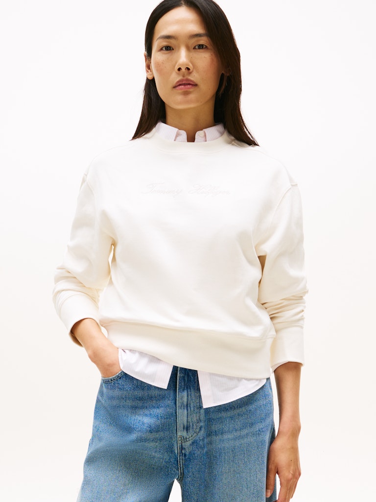 Tommy Hilfiger Kadın Beyaz Sweatshirt