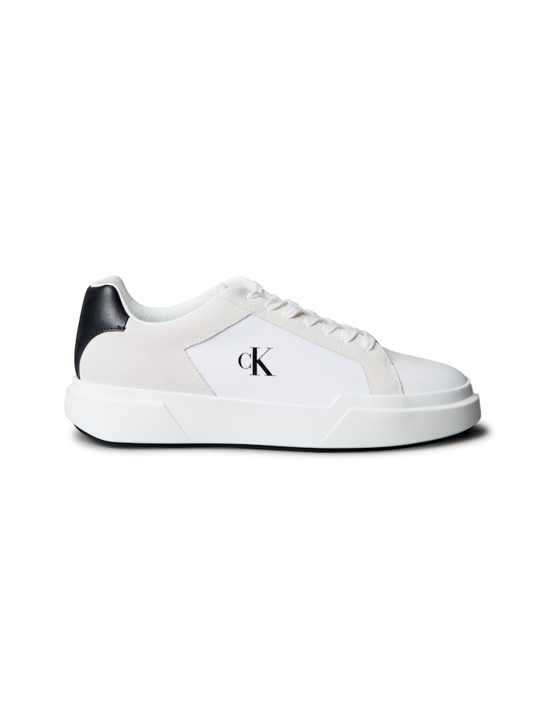 Calvin Klein Erkek Beyaz Deri Kısa Taban Chunky Sneakers