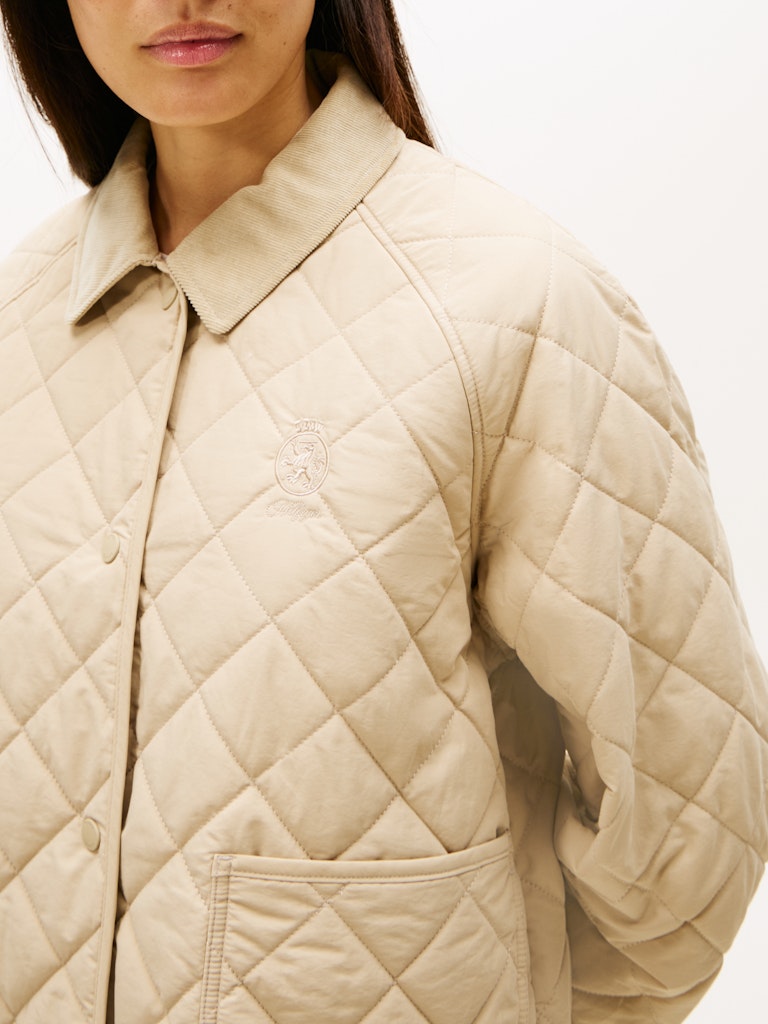 Tommy Hilfiger Kadın Bej Padded Mont