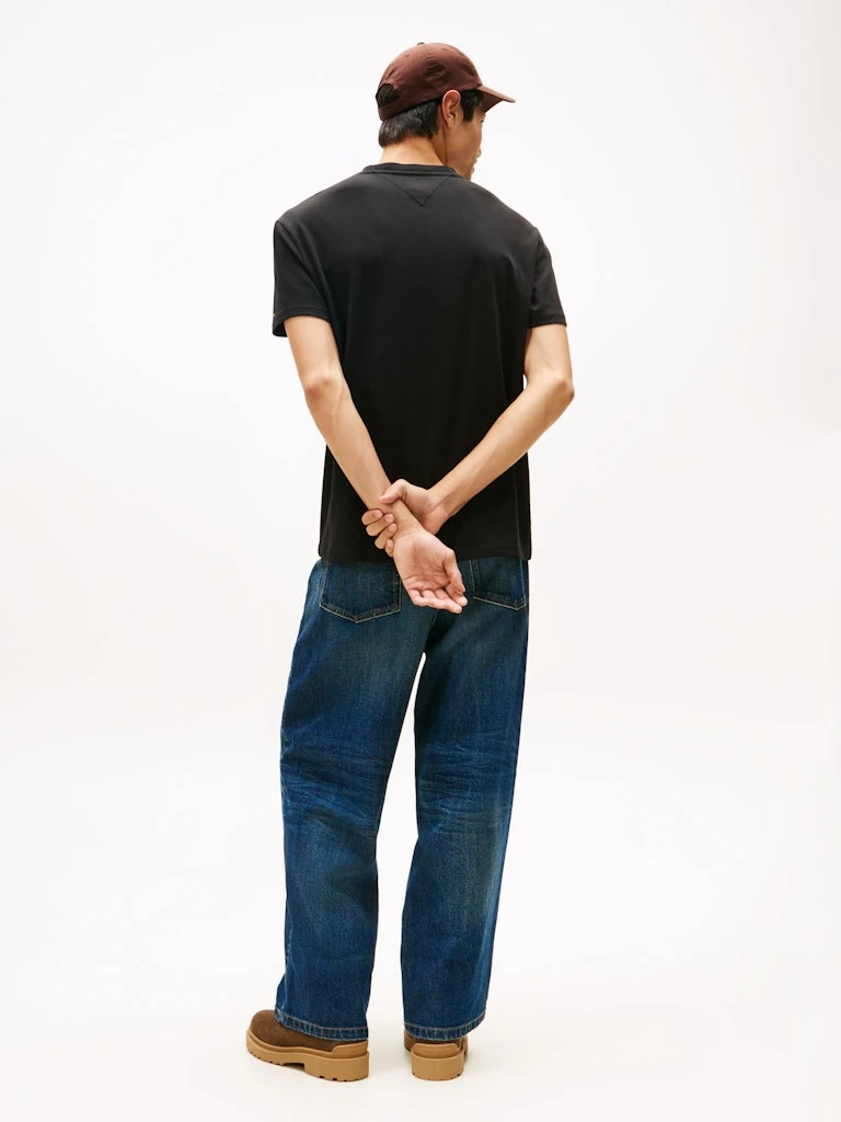 Tommy Hilfiger Erkek O Yaka Siyah T-Shirt