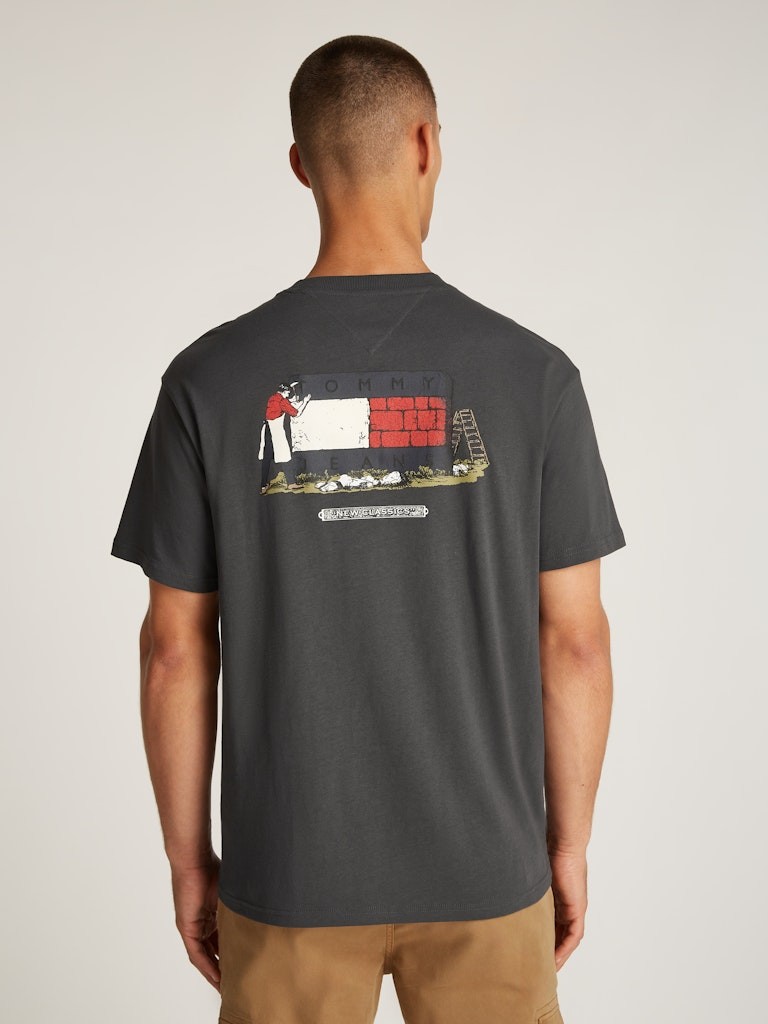 Tommy Hilfiger Pamuk Antrasit Erkek Kısa Kollu T-Shirt - DM0DM20351PT2