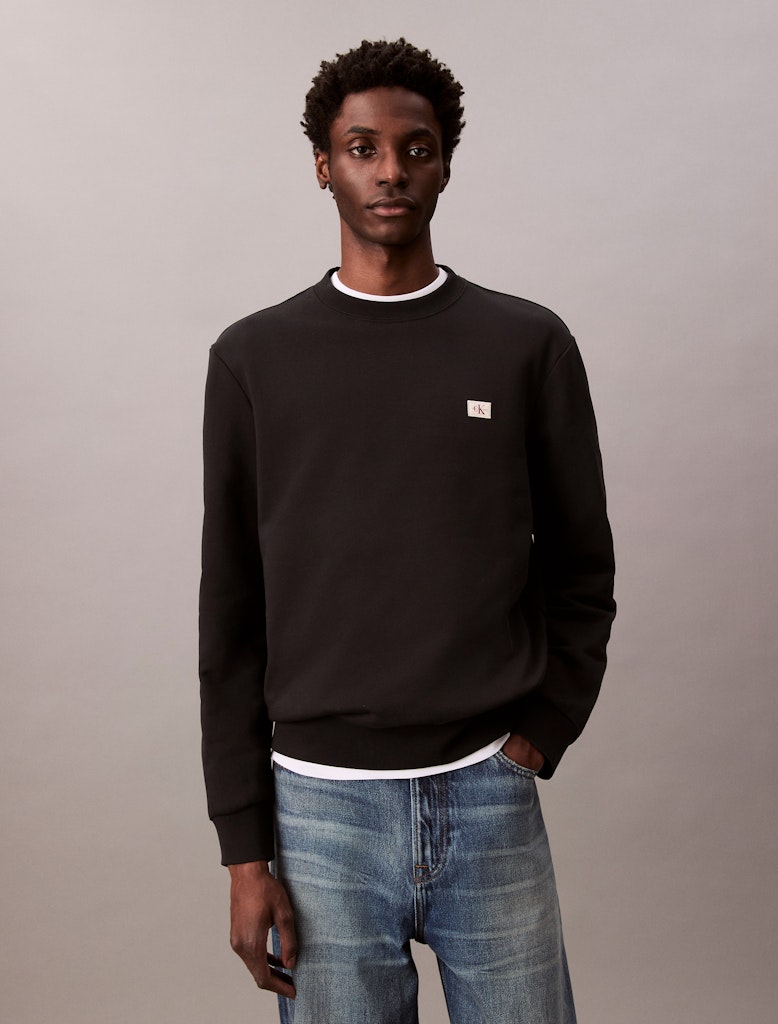 Calvin Klein Erkek Siyah O Yaka Sweatshirt