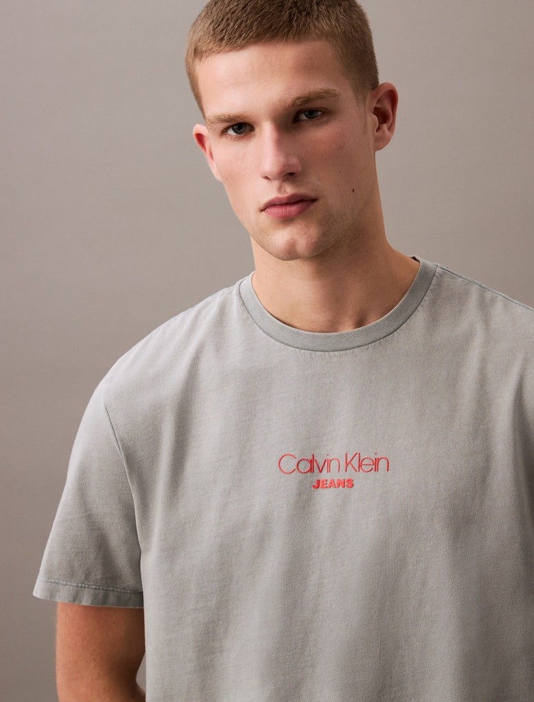 Calvin Klein Rejeneratif Pamuk Mavi Erkek Kısa Kollu T-Shirt - LV04RB824GCKM