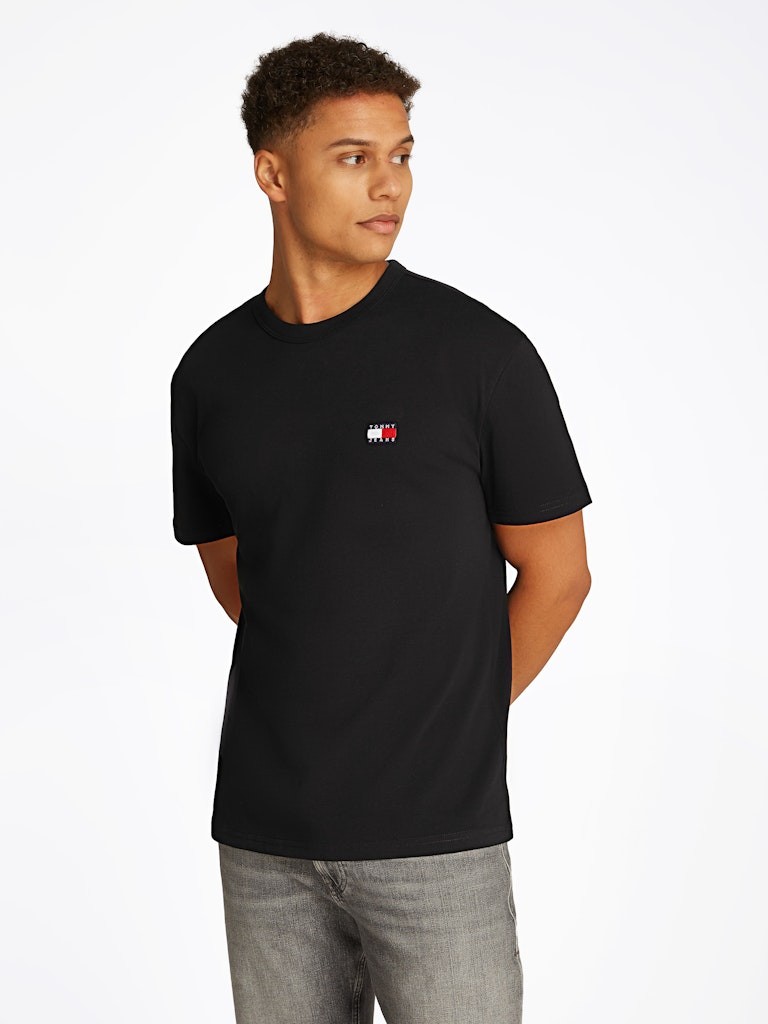 Tommy Hilfiger Rejeneratif Pamuk Siyah Erkek Kısa Kollu T-Shirt - DM0DM20322BDS