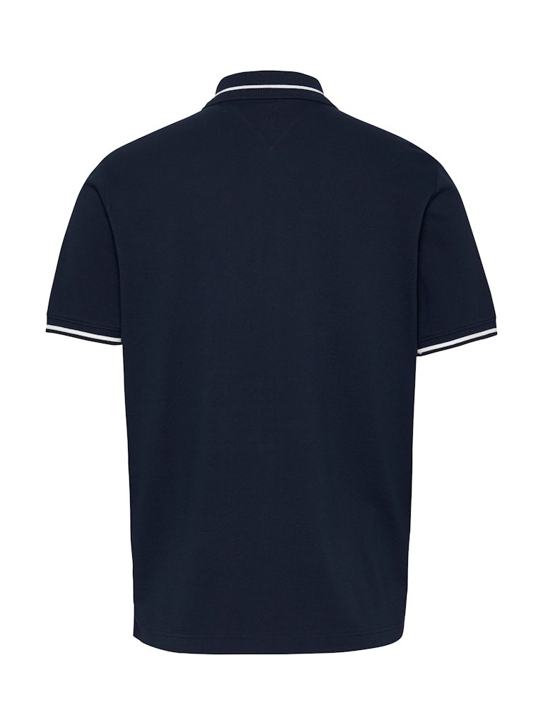 Tommy Hilfiger Rejeneratif Pamuk Lacivert Erkek Kısa Kollu Düğmeli Polo Yaka T-Shirt - DM0DM20745C1G