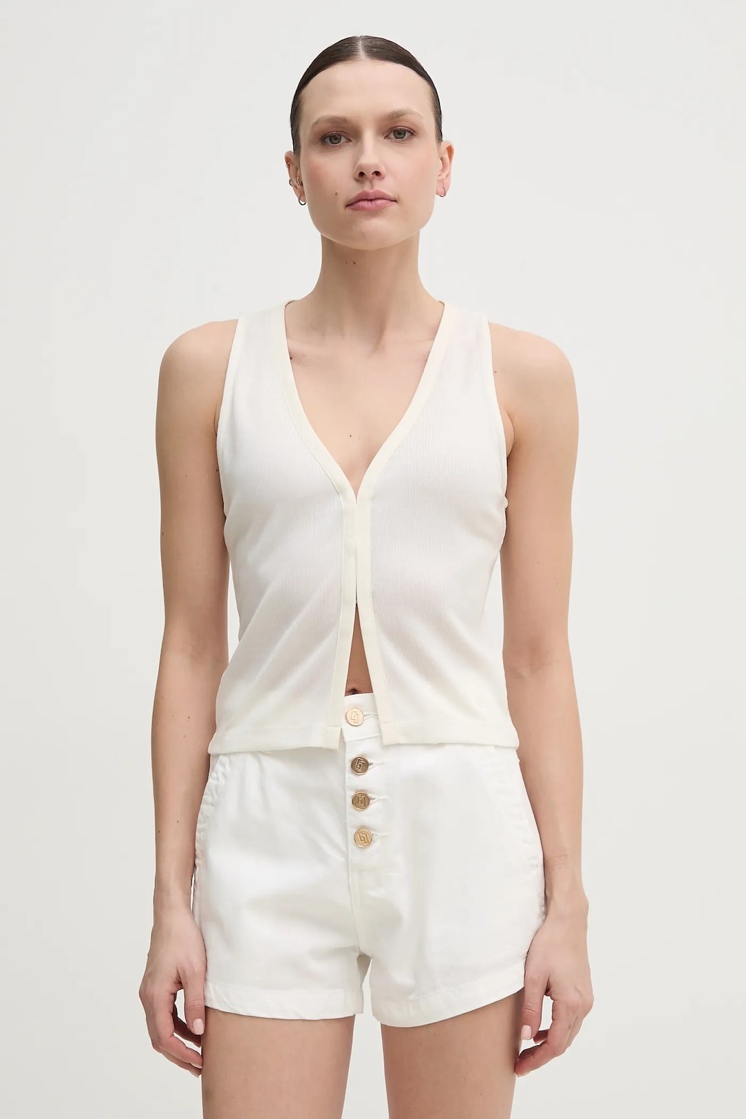 Calvin Klein Liyosel Beyaz Kadın Kolsuz Hırka - J20J225316YAS