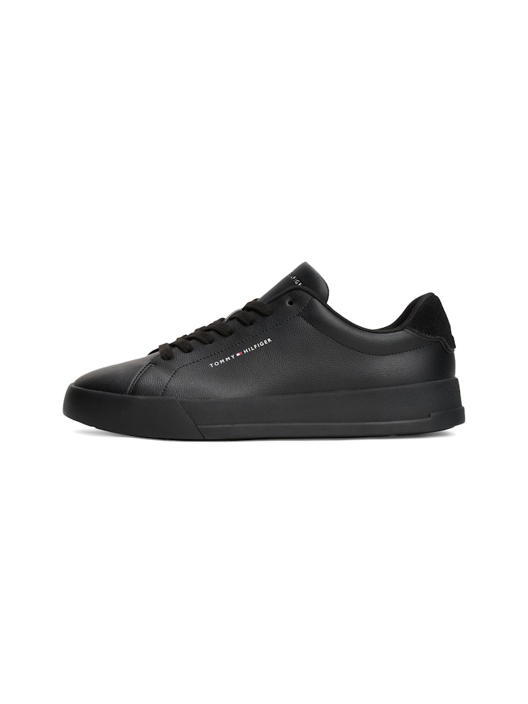 Tommy Hilfiger Erkek Kısa Taban Court Siyah Sneakers