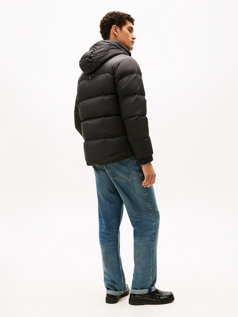 Tommy Hilfiger Erkek Siyah Kaz Tüyü Puffer Mont