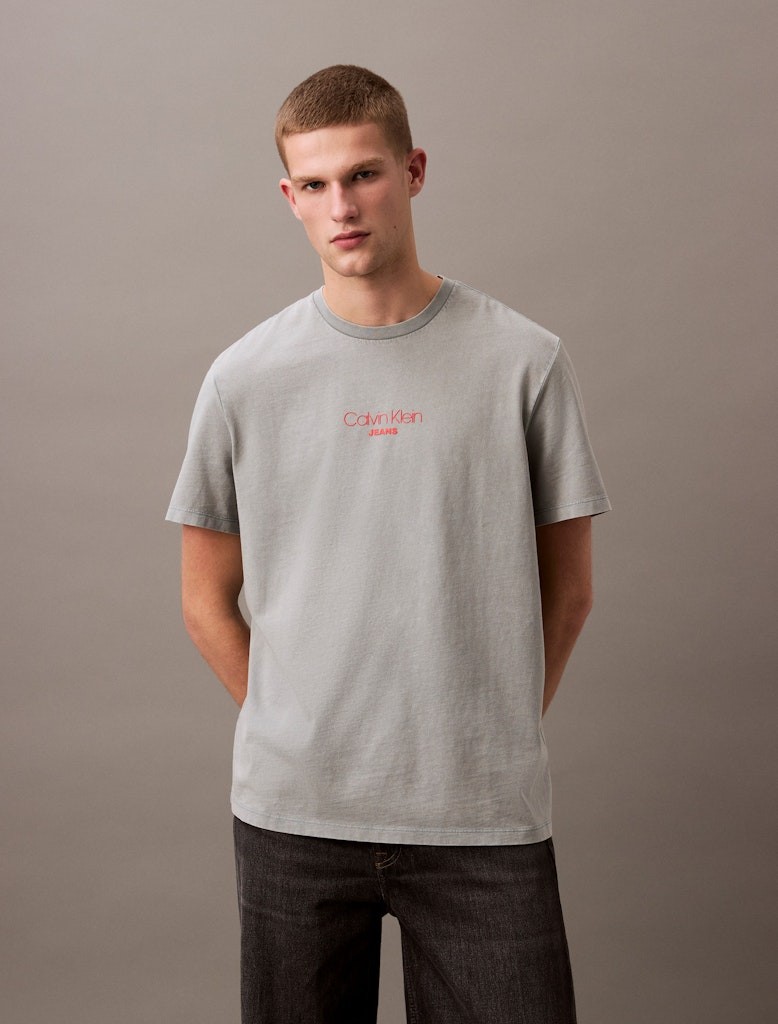 Calvin Klein Rejeneratif Pamuk Mavi Erkek Kısa Kollu T-Shirt - LV04RB824GCKM