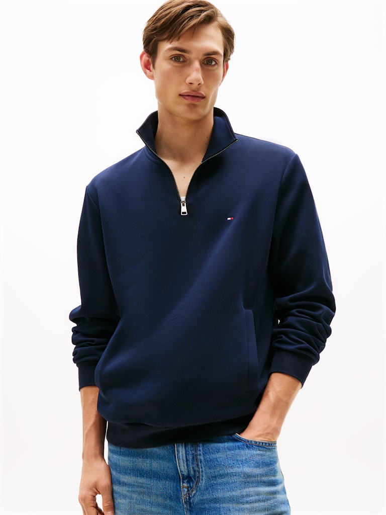 Tommy Hilfiger Erkek Yarım Fermuar Lacivert Sweatshirt